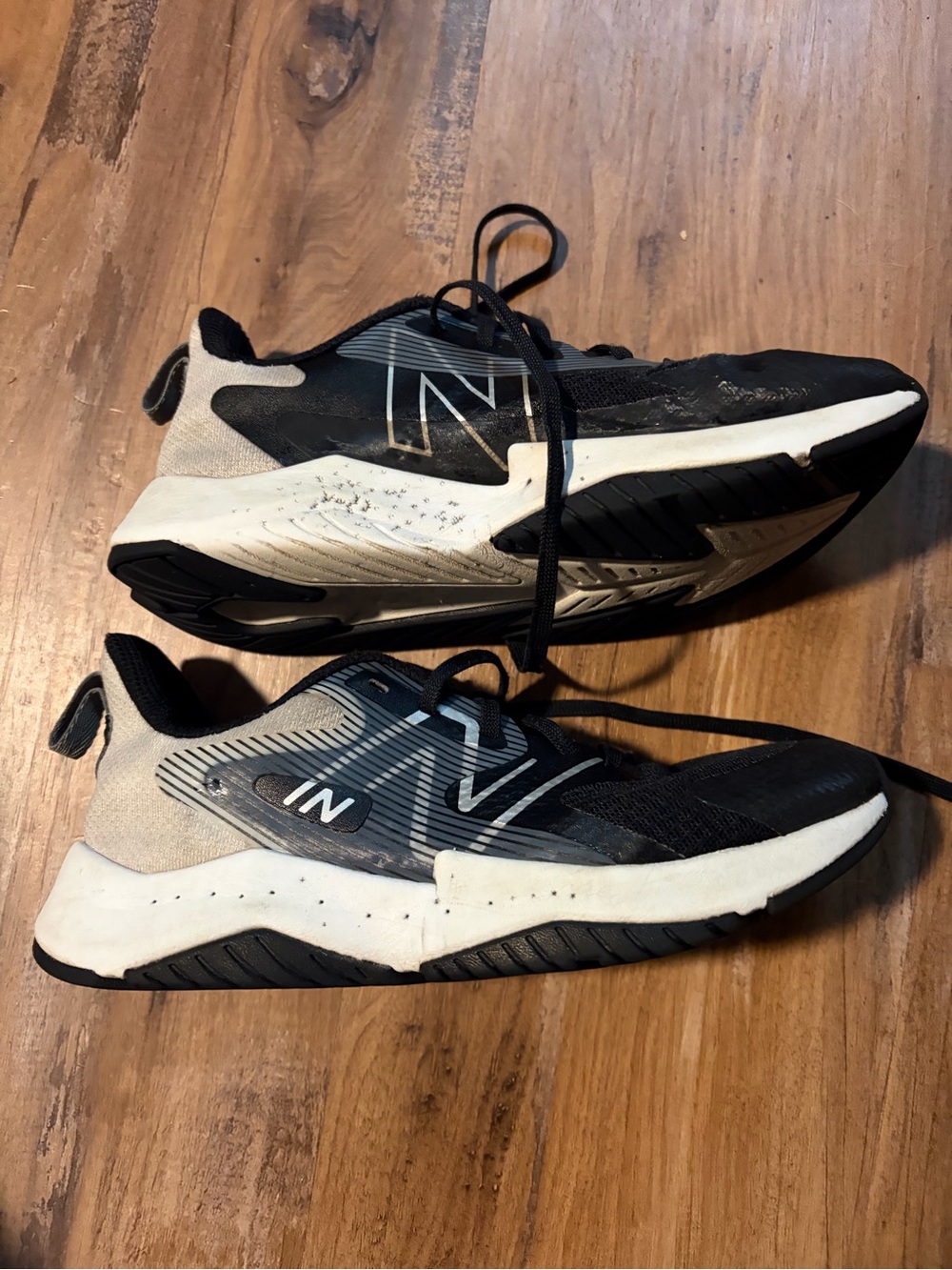 New Balance Boys Black and White Athletic Sneakers